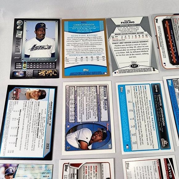 Huston Astro Team MLB 28 Auto Baseball Card Lot Topps Fleer RC's NM Raw Mixed yr - Picture 9 of 13